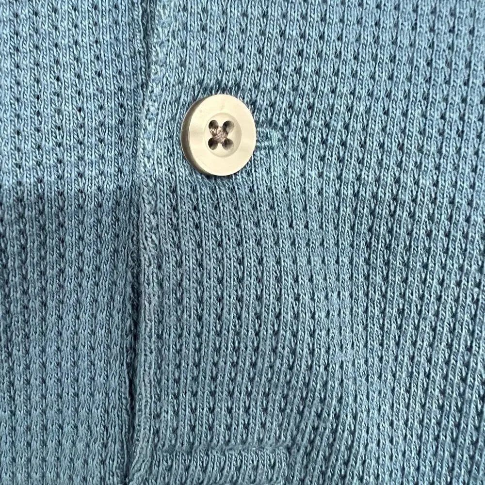 J Crew Polo Shirt Womens Sze S Blue Textured Knit Short Sleeve Classic Collared - Picture 6 of 8